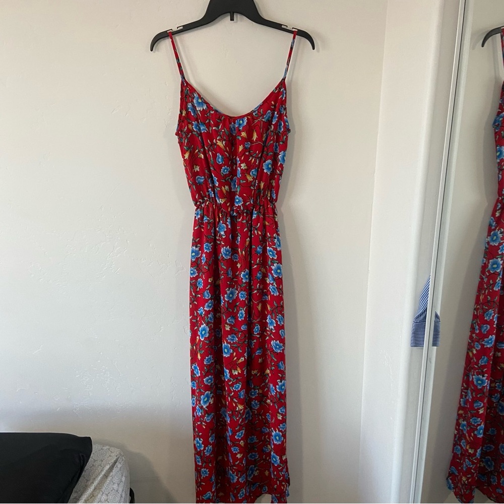 Verse red floral maxi dress